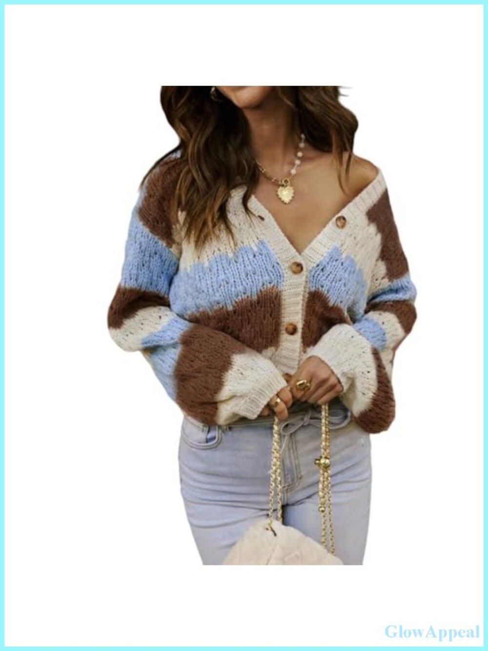Women Striped Chunky Cardigan Color Block Long Sleeve Open Front Cable Knit